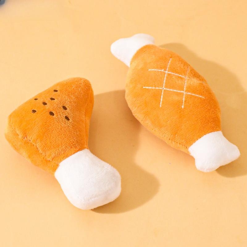 Dog Double-bone Chicken Leg Pet Plush Sound-making Toy Cat Toy Interactive Dog Toy