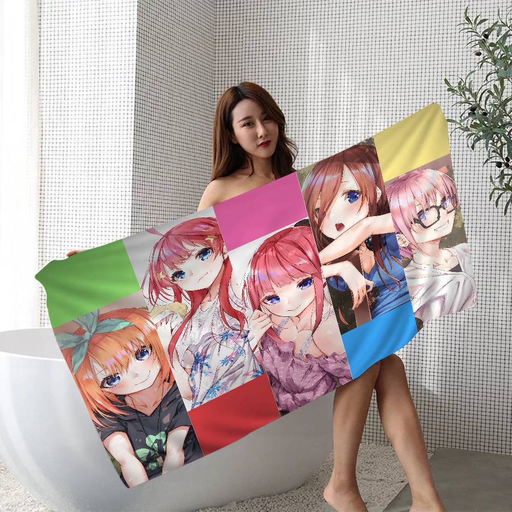 Anime The Q-Quintessential Q-Quintuplets Beach Towel Colorful Bath For Girl Microfiber Quick Dry Sand Free Beach Spa Gym Pool