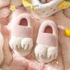 Детские хлопковые тапочки Зимние детские тапочки для родителей и детей Женские тапочки на танкетке Домашние нескользящие плюшевые теплые хлопковые тапочки