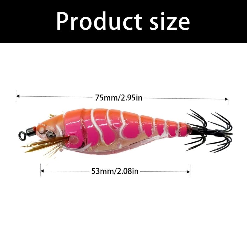 Luminously Squid Jigs Hook Fishing Lures Squid Cuttlefish Sleeve Jigs Fishing Lures Baits for Saltwater Freshwater