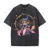 T-shirt Lavé Harajuku Anime Yu-Gi-Oh! T-shirt Été Manches Courtes T-shirt Fille Magicienne Noire Coton Lavé Vintage Hauts Vêtements Homme Femme oversize6