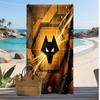 Asciugamano da Spiaggia Stampa Calcio Wolverhampton Wanderers, Asciugamano Grande Morbido Asciugatura Rapida per Spiaggia Campeggio Nuoto