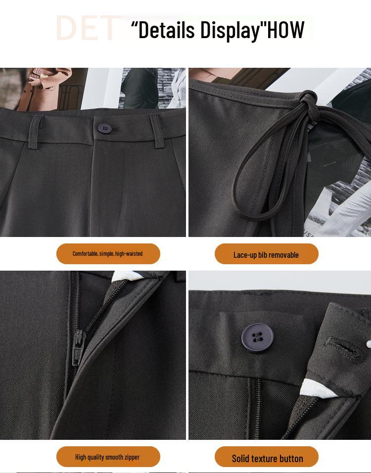 Design-Forward High-Waisted Drapey Skirt Pants Suit - Slim-Fit Casual Wide-Leg, Spring/Summer 2026