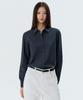 MUSINSA STANDARD WOMAN Women'S Regular Washed Poplin Shirt [Navy]