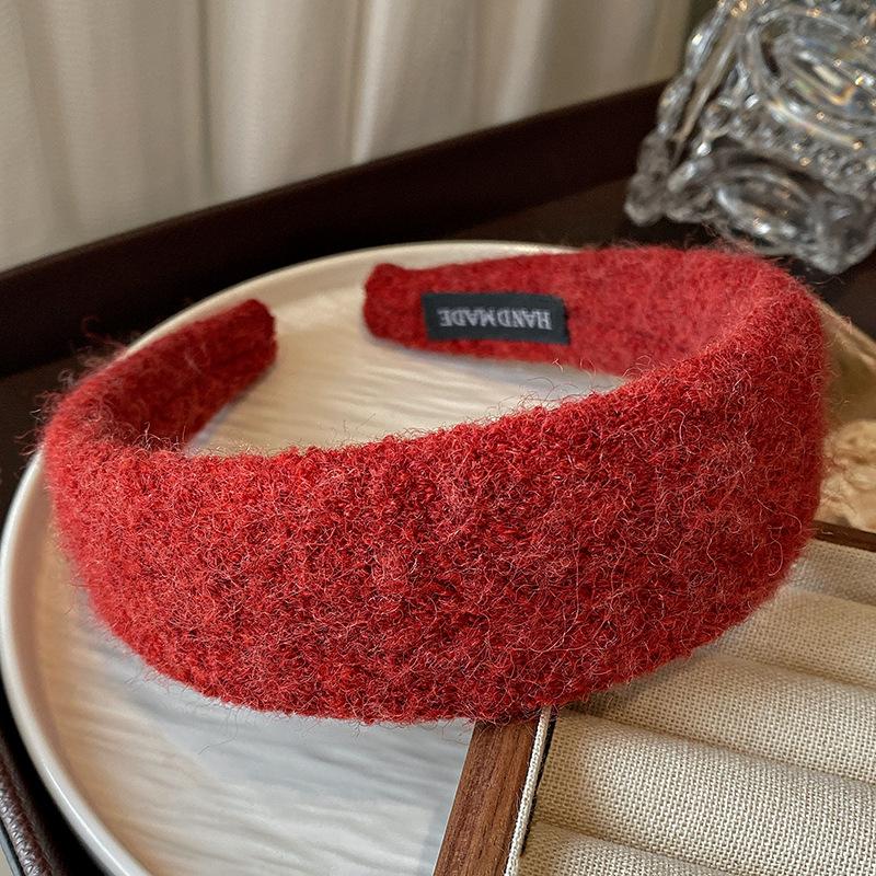 

Осень/Зима Широкополая Повязка на Волосы Модный Аксессуар для Волос Женская Универсальная Повседневная Повязка на Голову Заколка для Волос ZZN8714 красный