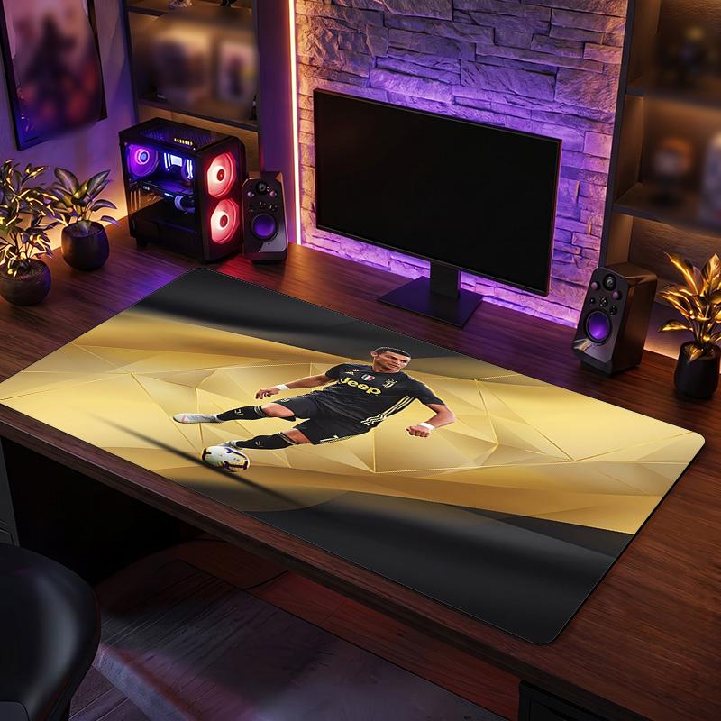 Podkładka pod mysz z herbem Cristiano Ronaldo, Rozszerzona antypoślizgowa gumowa mata na biurko do gier, biura, laptopa, Prezent dla fana