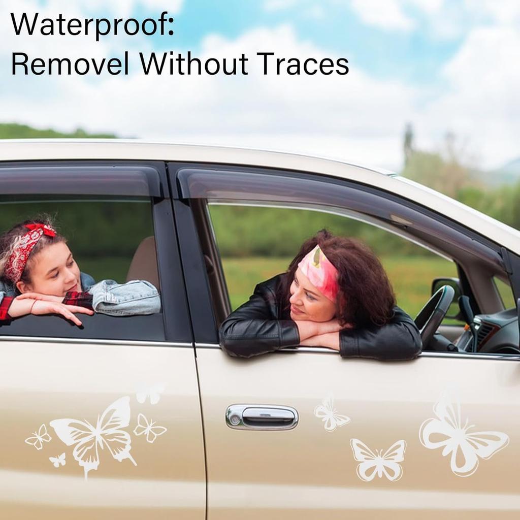 10Pcs Butterfly Car Decals Reflective Car Sticker Self Adhesive Waterproof Automotive Exterior Decoration Butterflies for SUV Hook Motorcycle