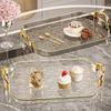 Food Platter Clear Plastic Serving Tray With Handles Versatile Dining Tea Serving Platter For Home Restaurant Cafe Decorate Tray
