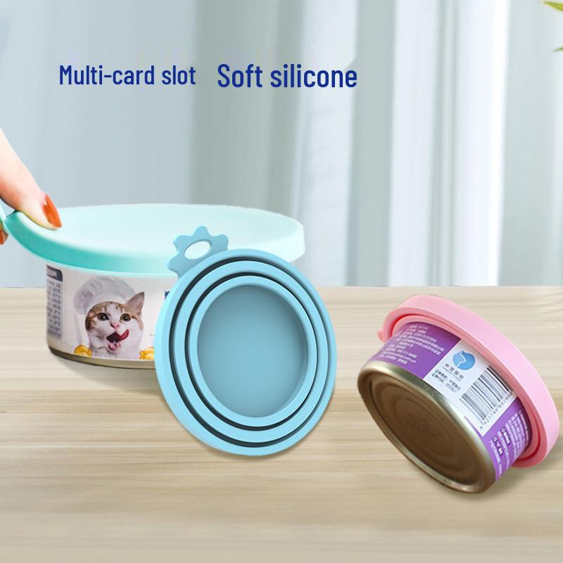 

Силиконовая крышка для консервной банки с кормом для домашних животных - Свежее хранение, Защита от запаха для влажного корма для собак и кошек Blue Lid