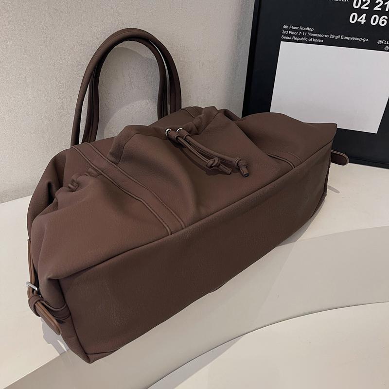 Elegant PU Tote Bag for Women – Fashionable Drawstring Bottom Design with Adjustable Shoulder Strap, Perfect for Work & Daily Use