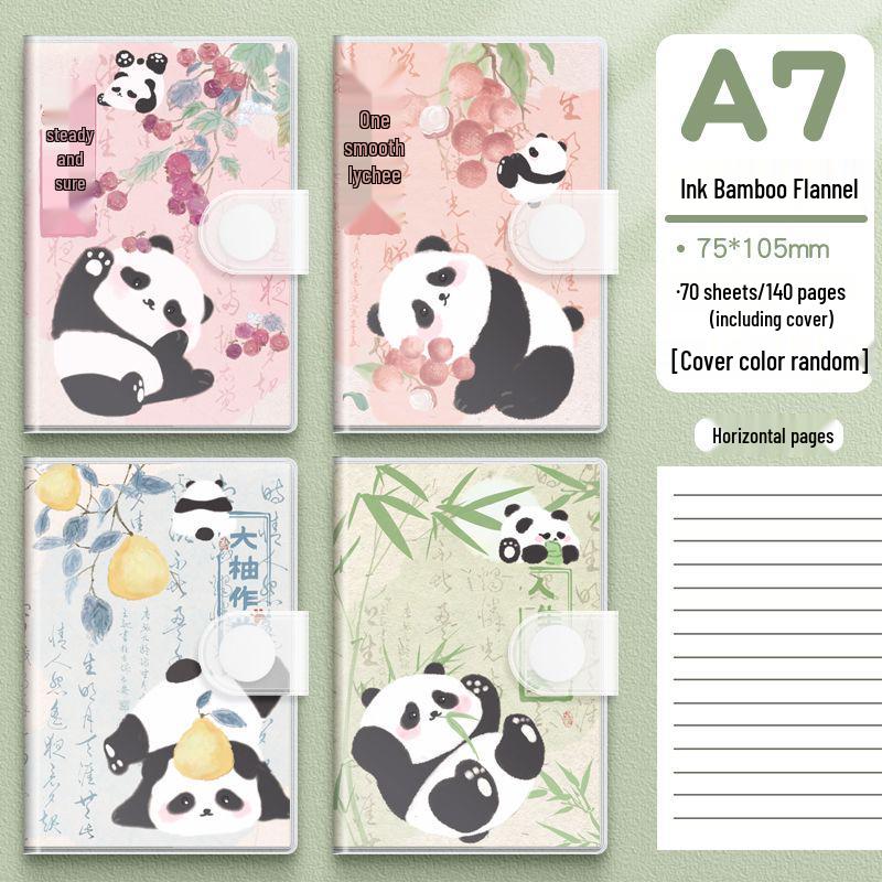 A7 PVC Cover Mini Cute Accounting Book with Sticky Notes and Portable Pocket Notebook