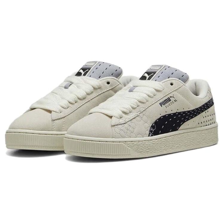 Puma Suede XL Sashiko - Warm White Unisex Sneakers Cream Vapor-Grey 395777-02