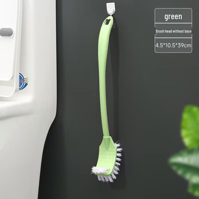 Long-Handled Toilet Brush with Base, Two-in-One Crevice Cleaner for Home Bathroom Use
