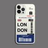 Funny World City Tourist Ticket Label Phone Case for iPhone 16 15 14 Pro Max Plus Dustproof Non-Slip Transparent Cover Fundas