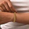 Fashion Stainless Steel Four-Sided Grinding Gold Bracelet Ladies 1093