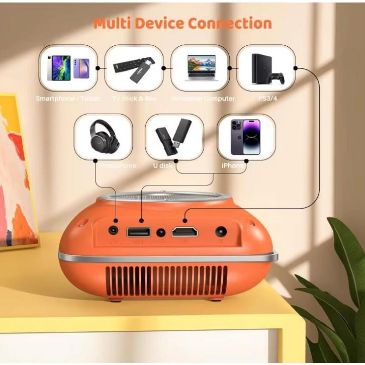 Compact Portable HD Home Theater Projector with Mobile Phone Compatibility