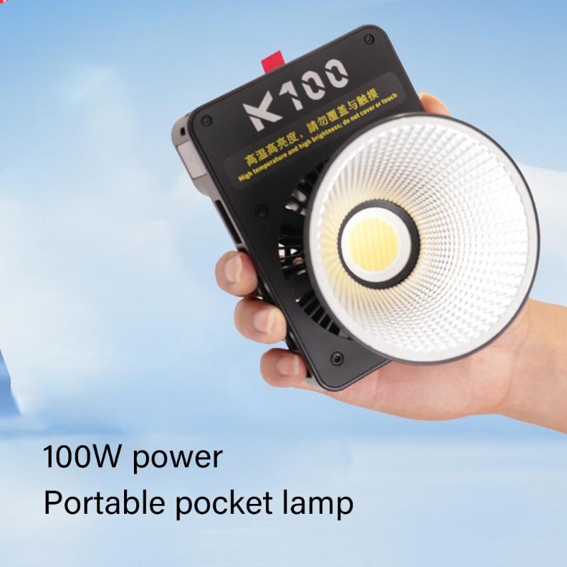 100W Highly Power Photography Light Outdoor Handheld Triple Color Temperature Adjustable Brightness For Night Shoot Video