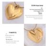 French-Style Peach Love Heart Pendant Necklace, 18K Gold Titanium Steel Clavicle Chain