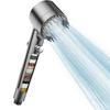 4-Mode Handheld Shower Head High Pressure Anti-Clog Nozzles 150 Silicone Nozzles Easy Clean ABS Material Anti-Limescale Filter Bathroom Shower