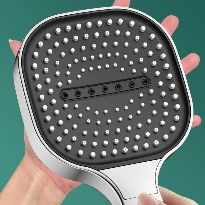 New 3 Modes Adjustable Shower Head 13cm Large Panel High Pressure Massage Shower Head Filter Element Bathroom Accessories