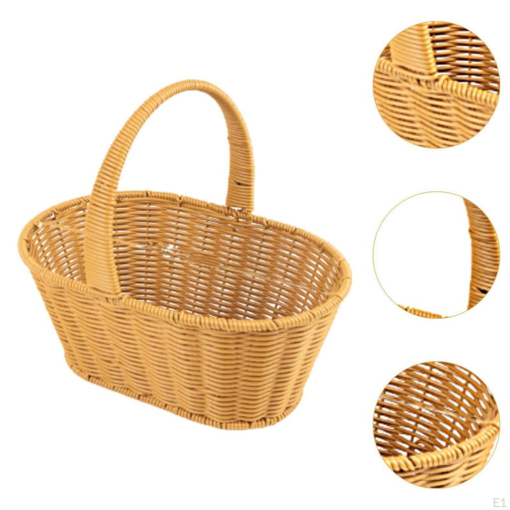 Woven Picnic Basket Fruit Candy Gift Imitation Rattan for