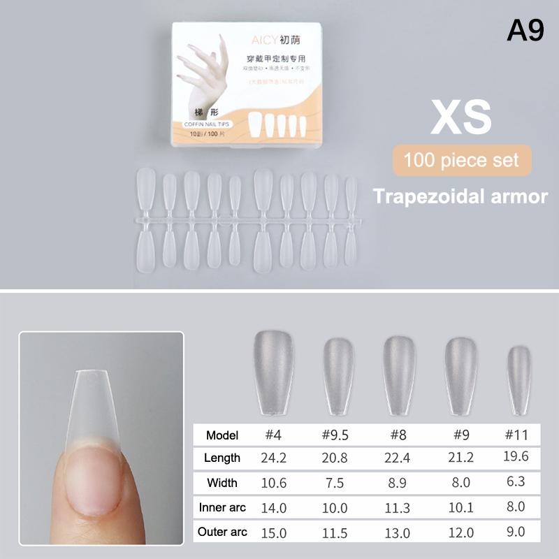 100Pcs/Box Matte Fake Nails No Polishing Press On False Nails Medium Short Design High Matt Soft Gel Nail Tips For Extension