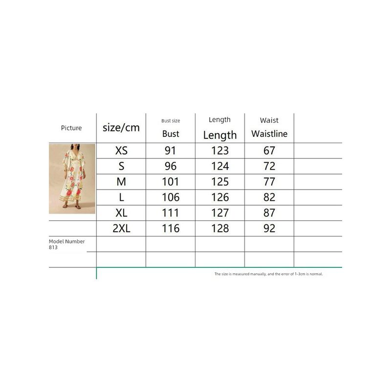 Amazon Vacation 2025 Summer New V-neck Fashion Loose Print High Waist Long Dress Women Dress