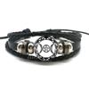 Χειροποίητο πλεκτό δερμάτινο βραχιόλι Occult Star Pentagram Multilayer Triple Moon Goddess Charm βραχιόλι Βραχιόλι Πεντάγραμμο Κοσμήματα