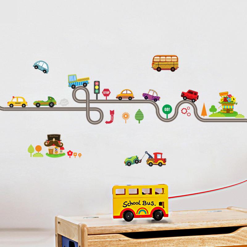 Cartoon Cars Lighting McQueen 3D Wall Sticke s For Kids Room Home Bedroom PVC Decor Cartoon Movie Mural Art Decals