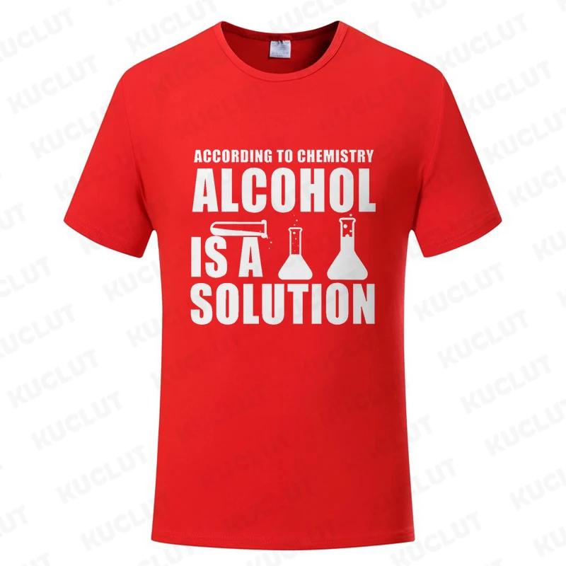 Funny Chemistry Nerd Science Alcohol Solution Male T-Shirt Tees for Men Casual T Shirts Fashion Summer Tshirts Top Teacher Gifts