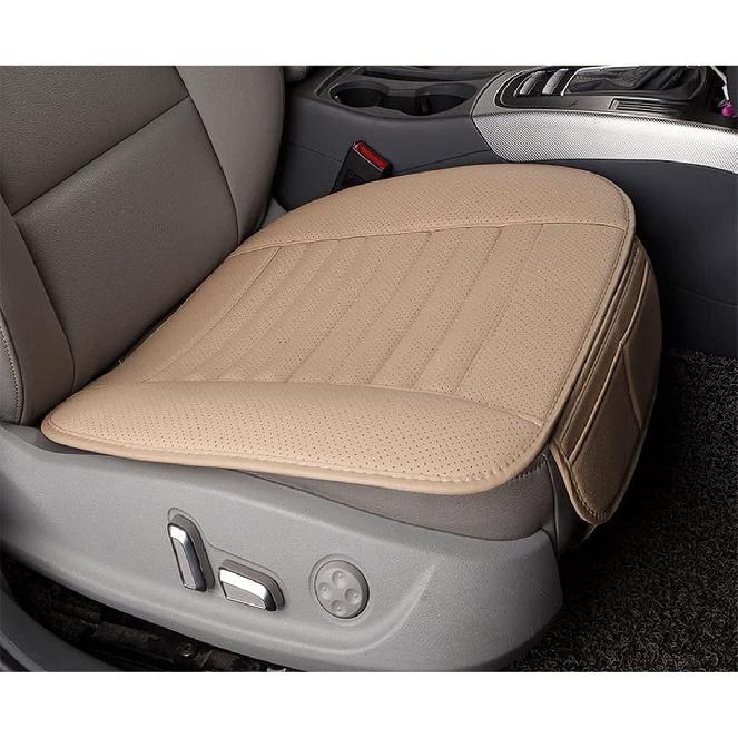 Leather Car Seat Cover, Car Front Seat Cushion/Protector, Breathable Comfort Automotive Seat Cover, Compatible with Most Cars, Vehicles, SUVs, Car