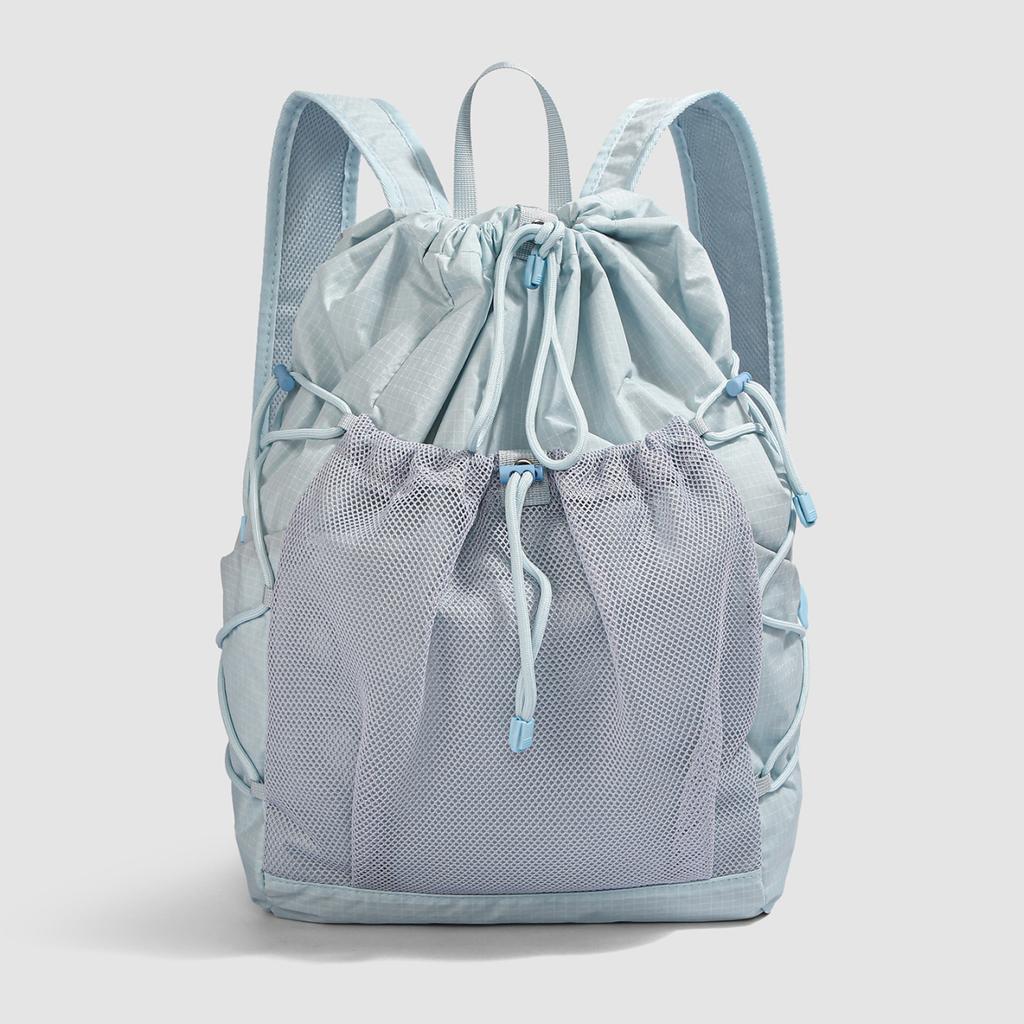 Schulrucksack Japanischer hochdichter Canvas Kordelzug Outdoor-Rucksack Große Kapazität Lässig Einfach Spritzwassergeschützt Leichtgewicht Bergsteigen Wandern Tasche