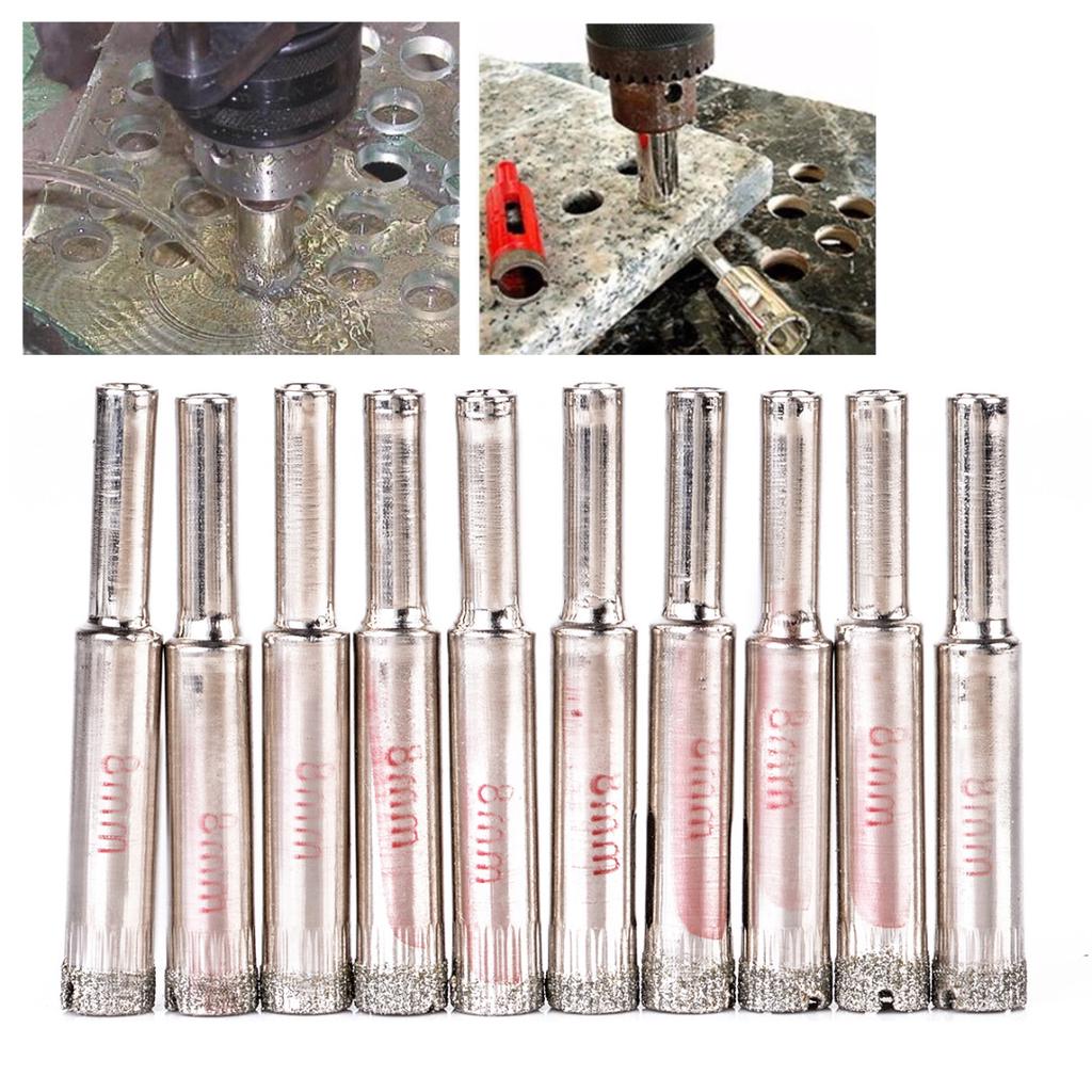 Satın alın Manyi 10 pcs 8mm Diamond Coated Drill Bit Hole Saw Glass