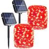 Joomer Solar Fairy Lights, 2-Pack Total 80FT 240LED Lights, Warm White | Copper Wire, Solar String Light Waterproof 8 Lighting Modes for Patio Fence