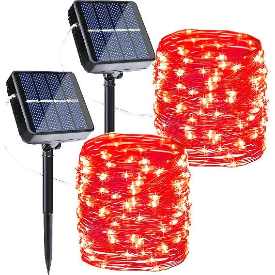 Joomer Solar Fairy Lights, 2-Pack Total 80FT 240LED Lights, Warm White | Copper Wire, Solar String Light Waterproof 8 Lighting Modes for Patio Fence