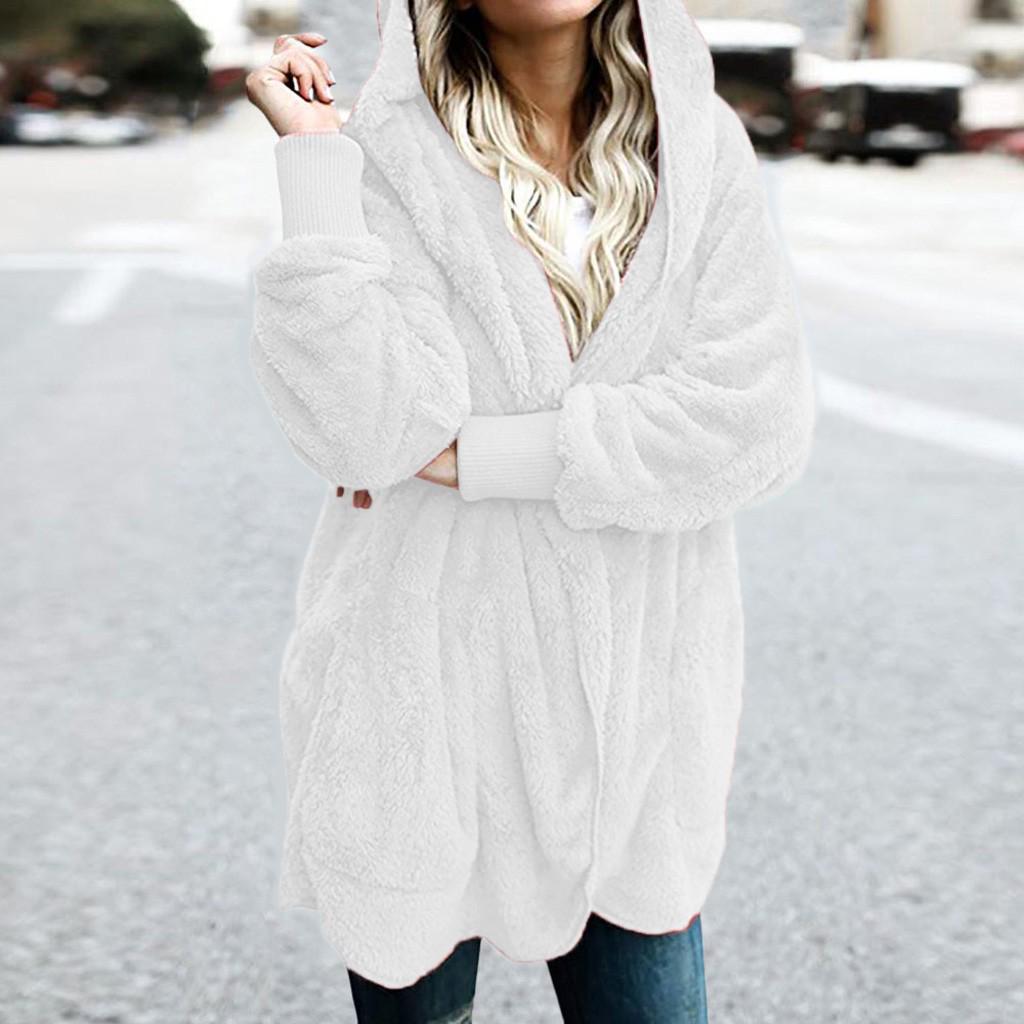 

Женское зимнее теплое пальто, куртка, верхняя одежда, женское пальто-кардиган M белый