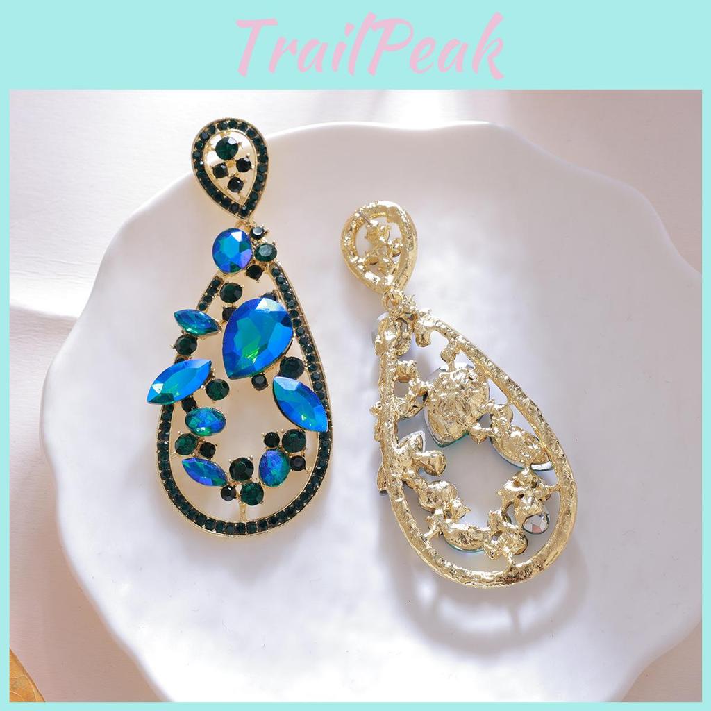 Geometric Alloy Drop Earrings With Gold Ear Pins For Ladies Party And Wedding Accessories