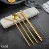 6Pcs/set Metal Straw Set Gold 304 Stainless Steel Tableware Set Reusable Straw Set Party Supplies