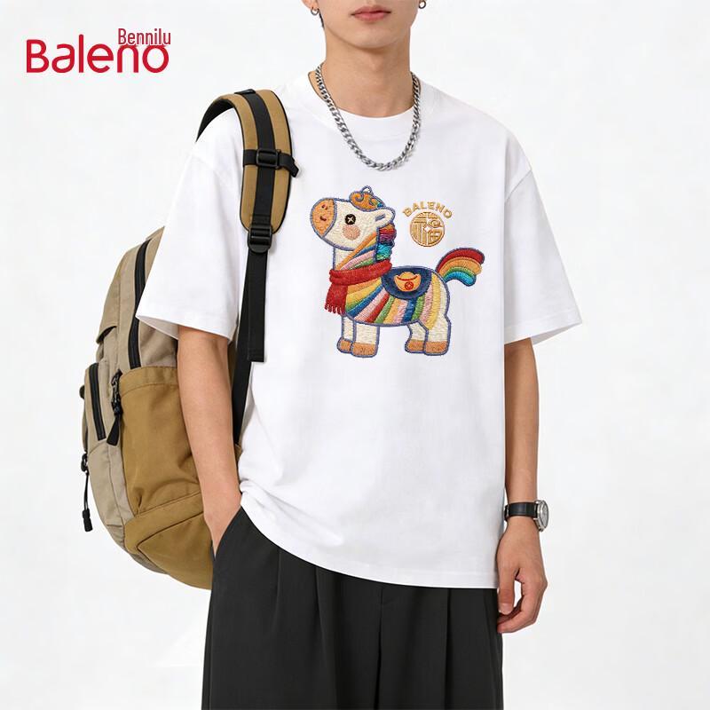 Baleno Men's Pure Cotton Lucky Horse Graphic T-Shirt