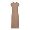 Sleek Back Slit Short Sleeve Round Neck Bodycon Dress - Women's Pure Desire Style