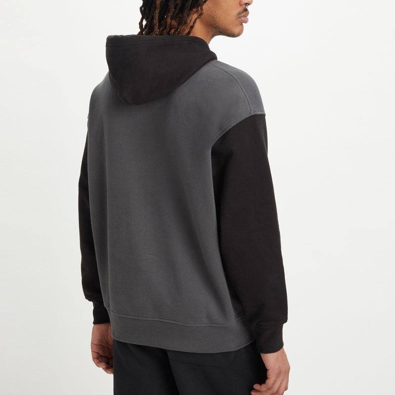 Levis Color Block Hooded Embroidered Sweatshirt Men Tops Gray 38479-0183