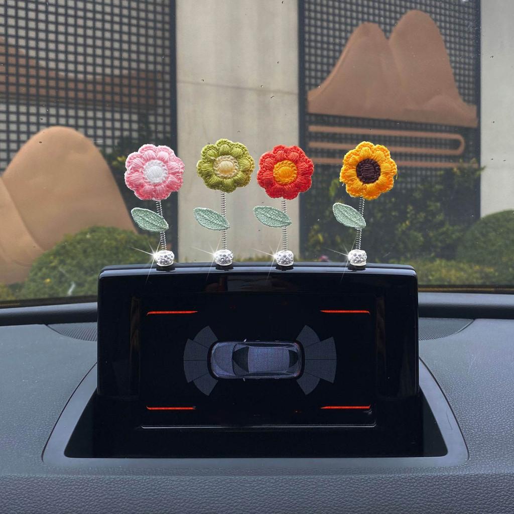 Beautiful Plastic Car Window Center Console Flower Decoration Ornament White Yellow Pink Purple Green Blue Red