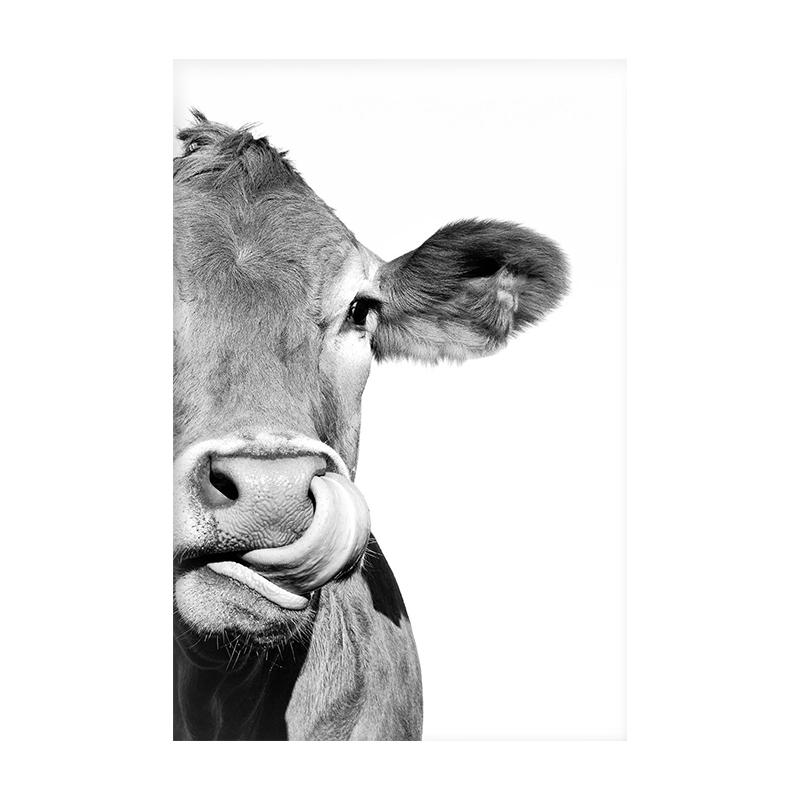 Animal Side Face Portrait Modern Wall Canvas Print Wild Life Art Poster Black and White Photo For Living Room Home Decor Cuadros
