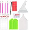 40pc 5D LED Diamond Painting Kits Cross Stitch Tools - Diamonds Sticky Pen DIY Diamond Embroidery Accessory