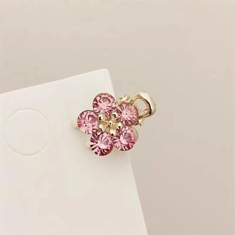 4Pcs Mini Rhinestones Flower Hair Claw Clips Non Slip Grip For Thick Hair Strong Hold Hair Jaw Clip Hair Accessories