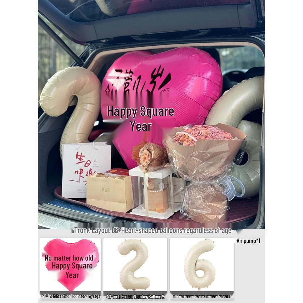 Elegant Birthday Decorations for Men: Number Balloons and High-Class Atmosphere for Husband or Boyfriend's Surprise Party.