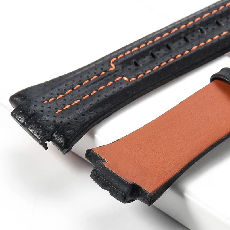 15x27mm Genuine Leather Watchband for Seiko SNL021P1 SNL017P1 SNA595P2 SNL029P2 Waterproof Wristband Replacement Bracelet Belt