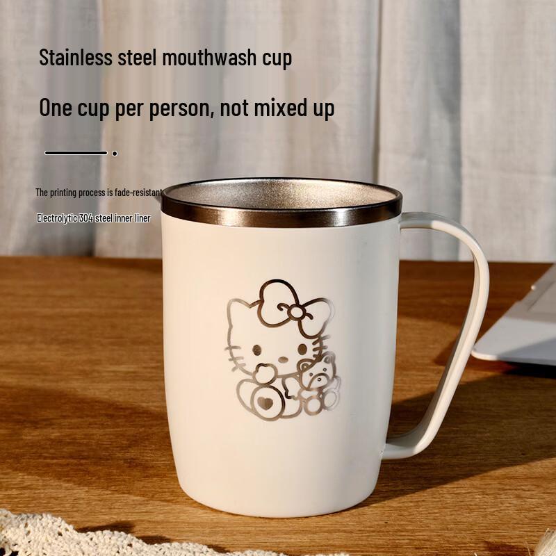 YIXI Stainless Steel Handle Mouthwash Cup Set