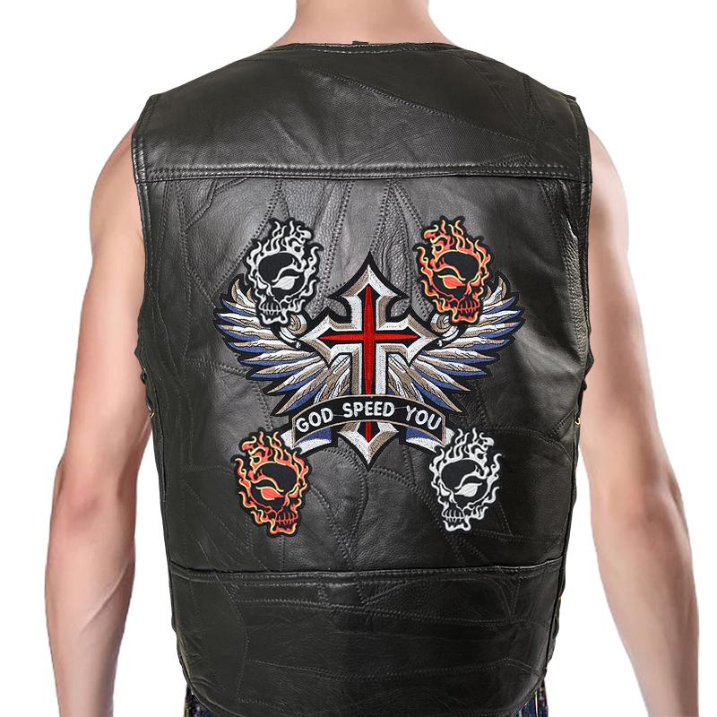 

Жилет Street Punk Vest Куртка без рукавов Harley Мотоциклетный значок Вышитый жилет S