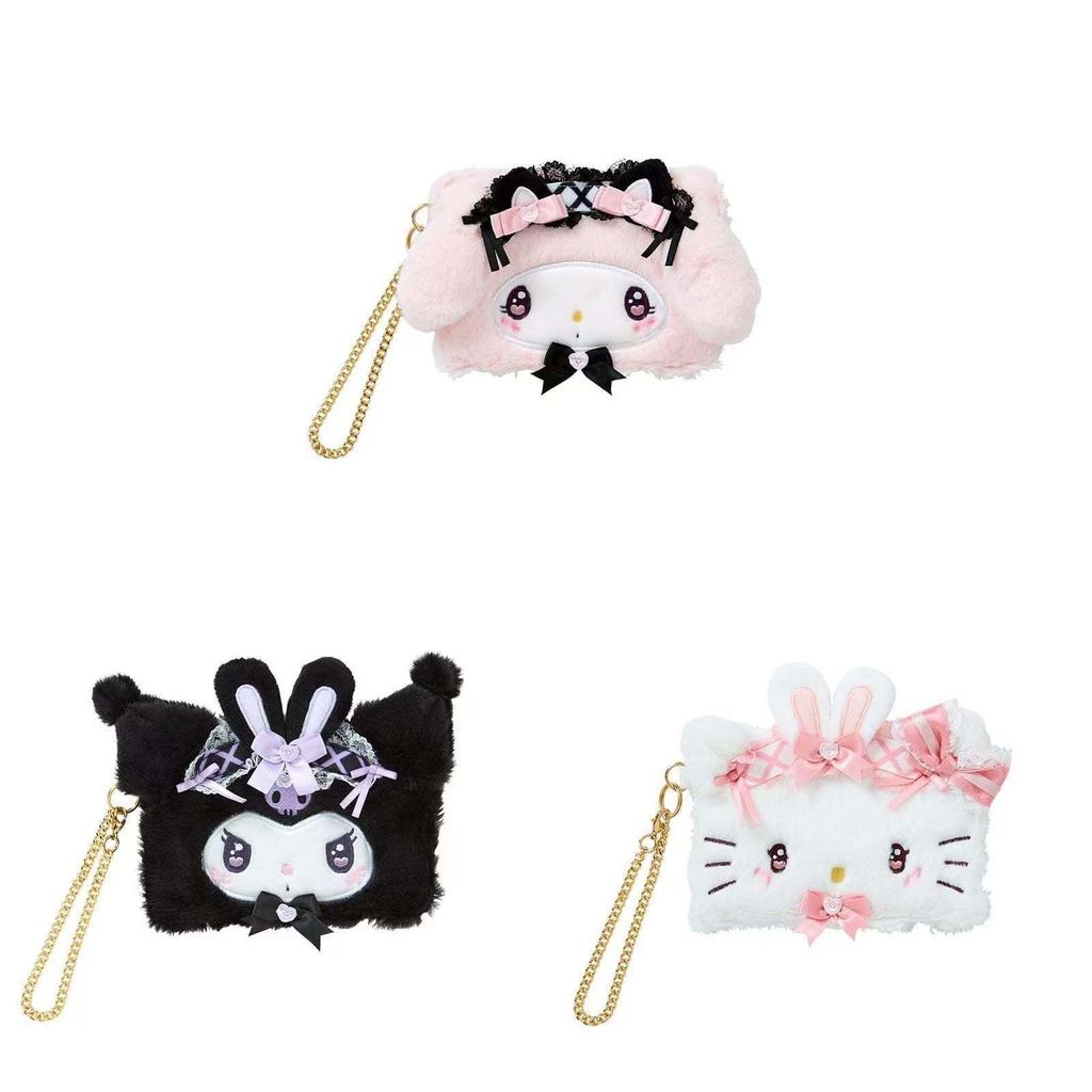 Hello Kitty Plush Keychain Wallet With Canvas Card Holder For Kids And Adults